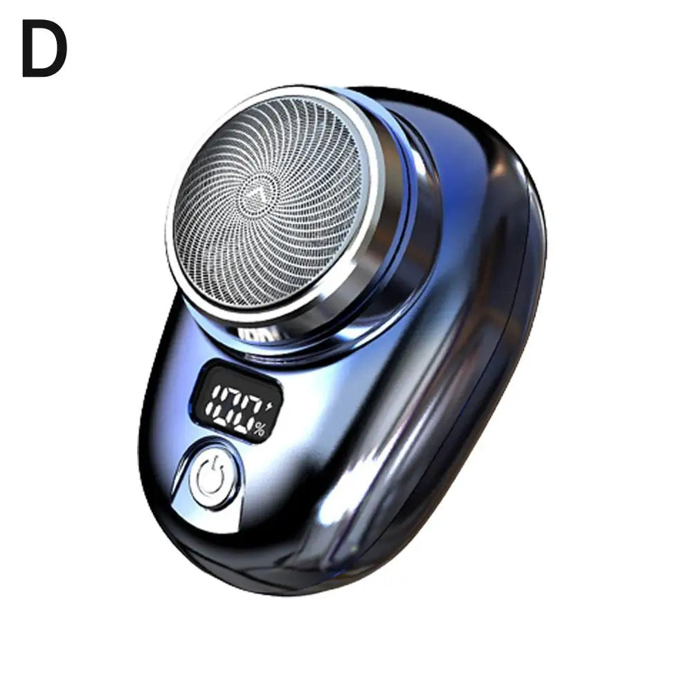 Mini Electric Razor Shaver for Men Vehicle Mounted Shave with Digital Display Cordless Travel Pocket Shaver Face Beard Trimmer