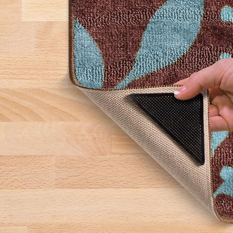 1-5set  Triangle Non Slip Rug Grippers Reusable Anti Slip Carpet Pads Rug Corner Gripper For Tile Floors Carpets Corners Mat