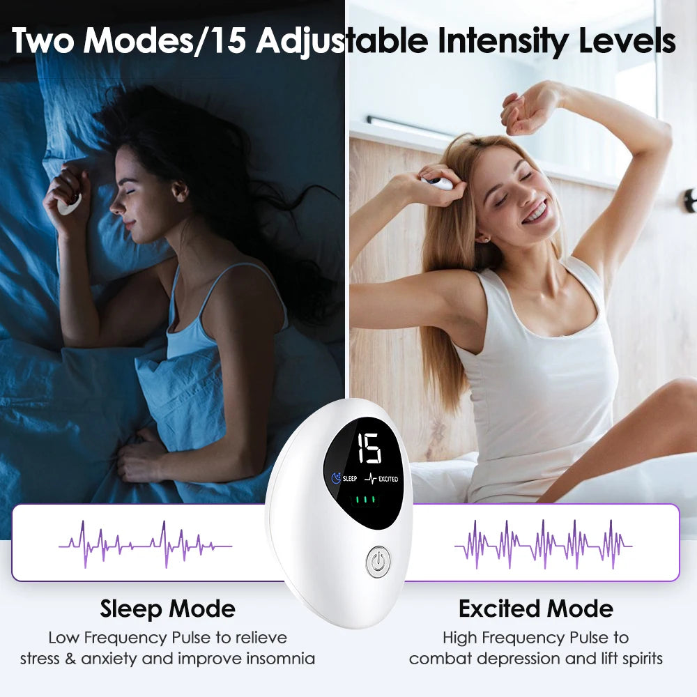 Handheld Sleep Device Mini Portable Sleep Aid Artifact Hypnosis Machine Help Sleep Smart EMS Pulse Stimulation USB Charging