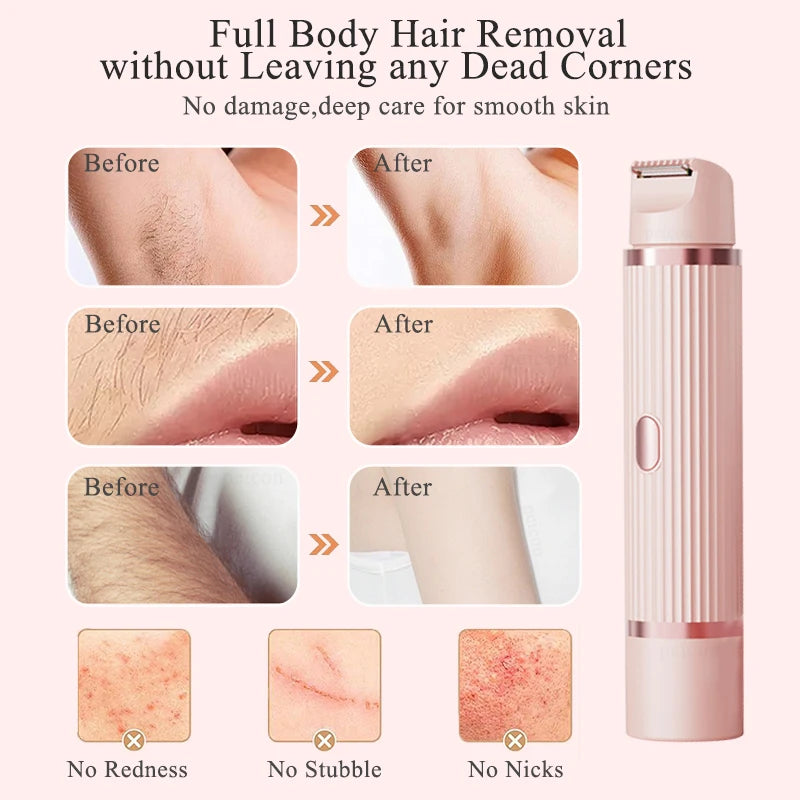 Beard Trimmer 2 in 1 Electric Shaver for Women Double Head Body Hair Removal Underarm Bikini Beard Hair Trimmer Electric Razor