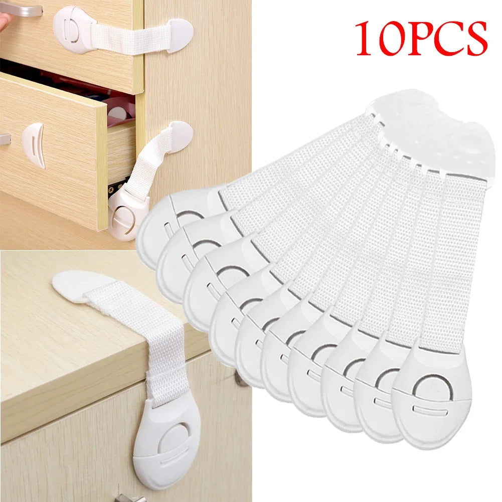10pcs Child Safety Cabinet Lock Baby Proof Security Protector Drawer Door Cabinet Lock Plastic Protection Kids Safety Door Lock