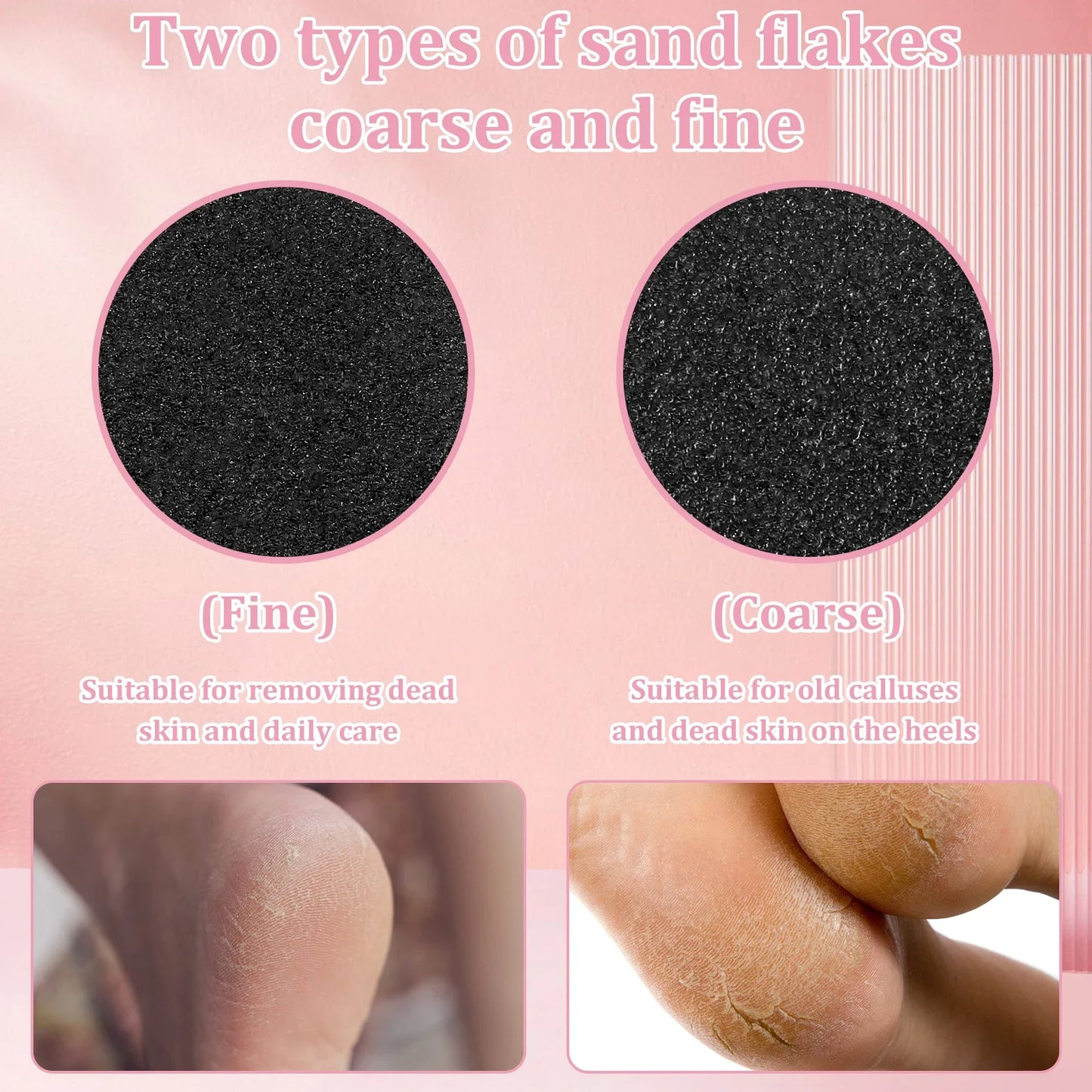 Electric Foot File Adjustable Speed Feet Callus Remover Professional Electric Foot File Callus Remover with 60 Pcs Sandpapers