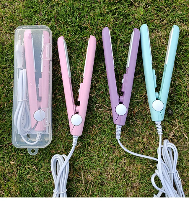 3-in-1 Hair Iron Curling Hair Flat Iron Straightening Brush Hair Comb Mini Hair Straightener and Curling Iron Styling Tools