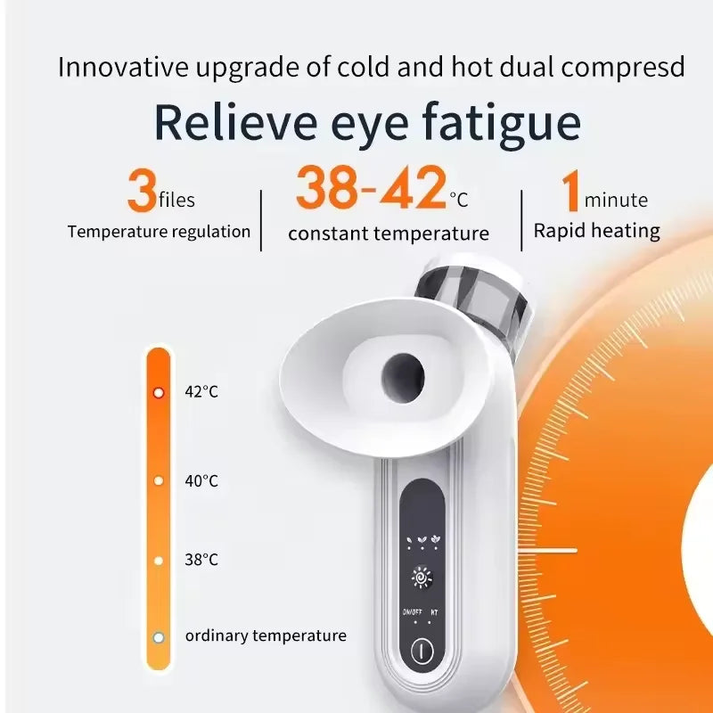 OEMG Heated Nano Eye Mist Sprayer Electric Eye Steamer With Warm Compress Moist Relief Dry Eyes Portable Eye Mister Drops Tool