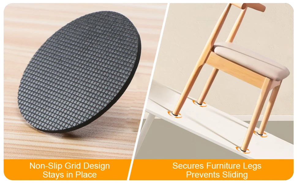 Self Adhesive Non Slip Furniture Pads 4”x40” Rubber Floor Protectors, Cuttable Anti Skid Grippers for Hardwood Floors