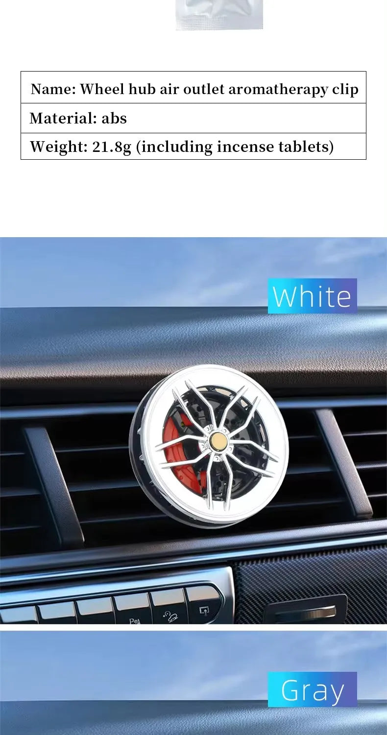 Rotatable Car Air Freshener Clip Auto Wheel Hub & Air Vent Fragrance Tire Fragrance Clips Decorative Car Accessories