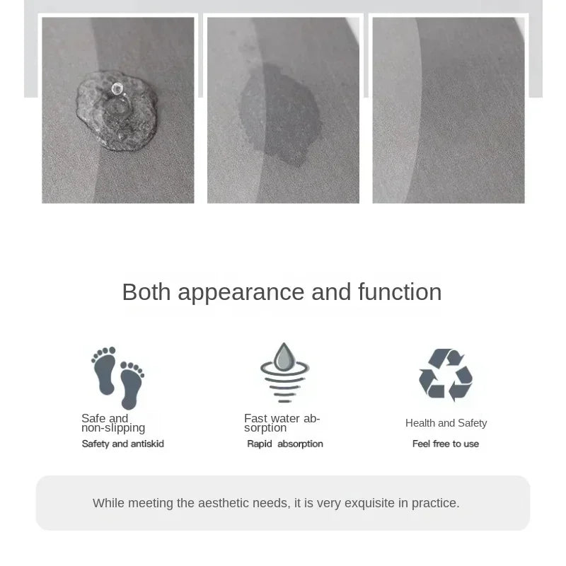 Non-Slip Bath Mat Diatomite Mat with Rubber Padding Soft Super Absorbent Bathroom Rug Foot Mat for Hallway Shower Toilet Mats