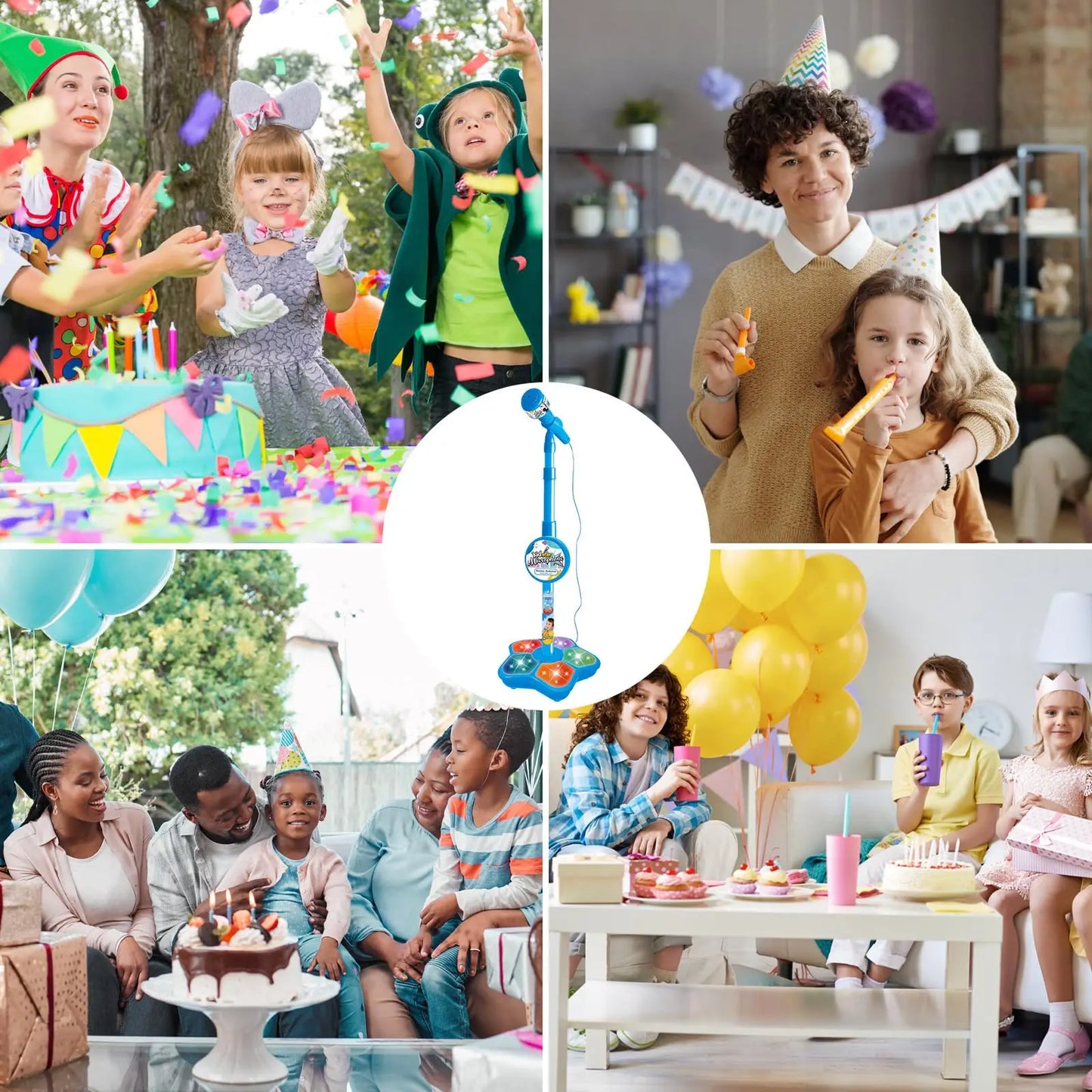 Kids Microphone  With Stand Karaoke Song Music Instrument Toys Brain-Training Educational Toy Birthday Gift For Girl Boy