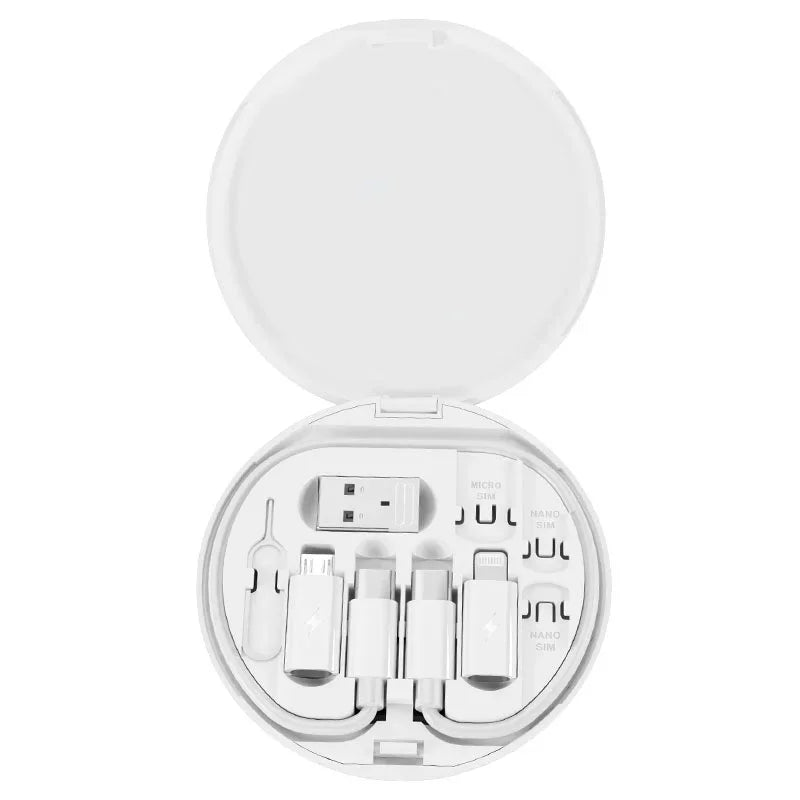مجموعة كابلات محول شحن متعددة USB من النوع C إلى النوع C بقدرة 60 واط، مجموعة تحويل USB C إلى إضاءة، USB A والنوع C إلى Micro/النوع C/إضاءة