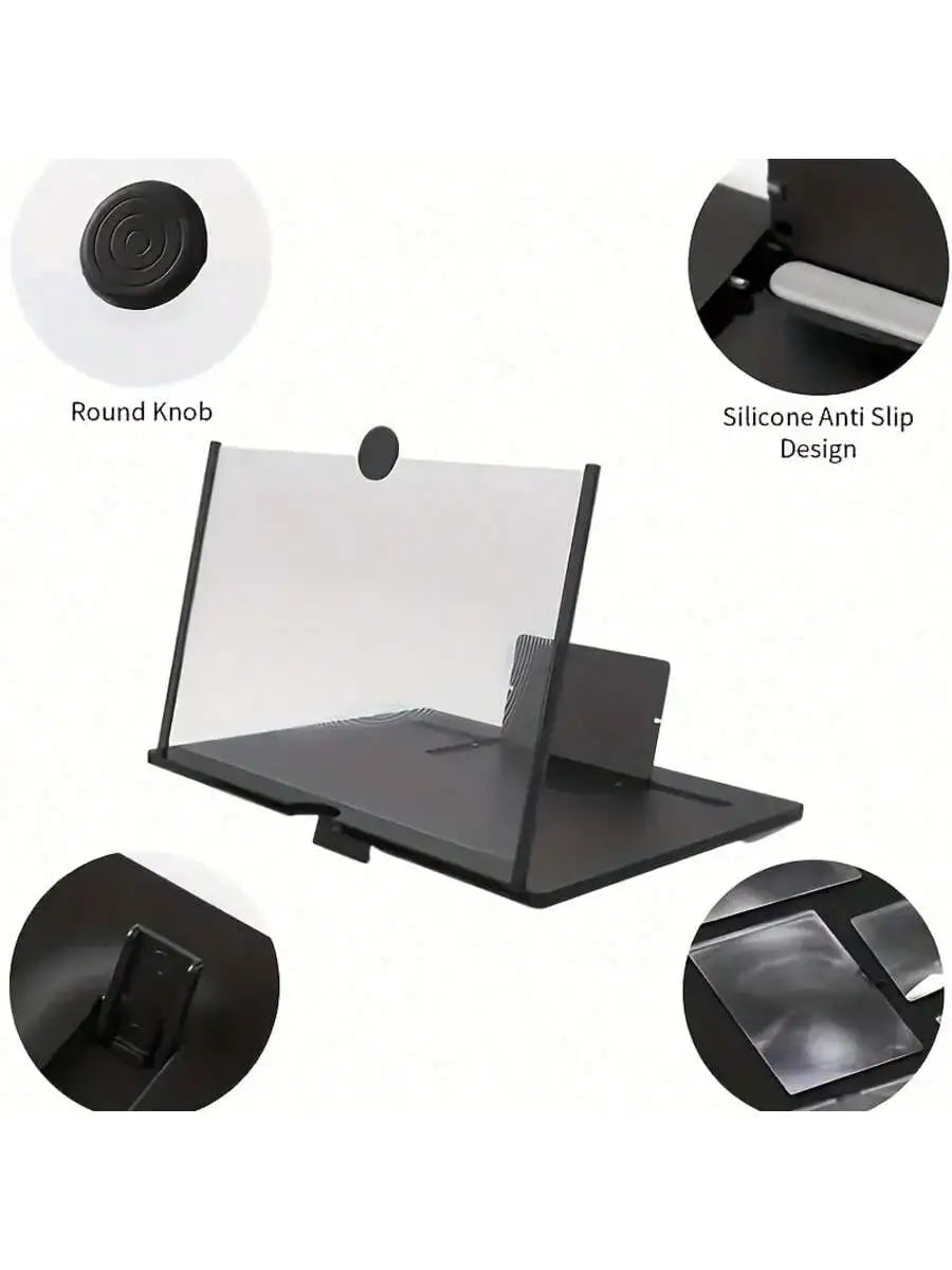 Foldable Phone Screen Magnifier Stand, Convert Smartphone to Tablet, Hands-Free Viewing, Eye Protection Design, Portable Design