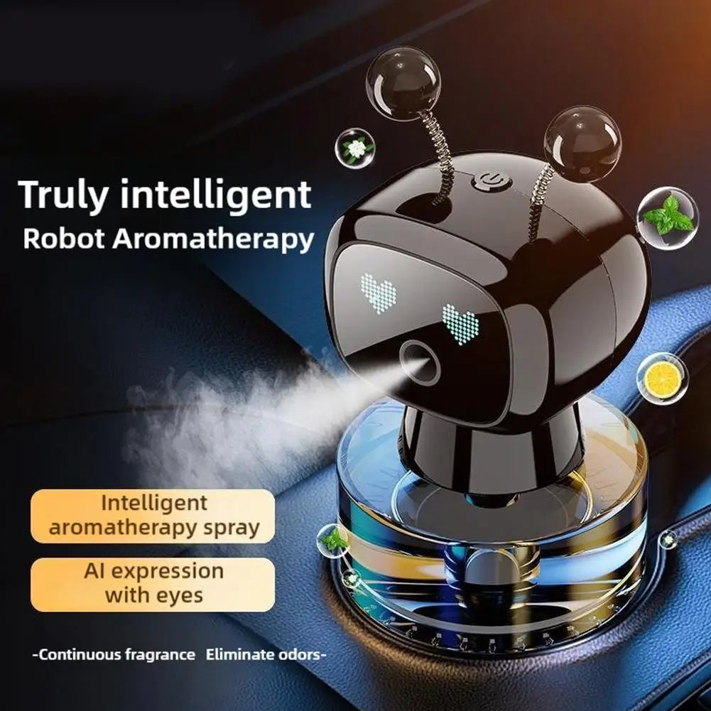 Smart Car Air Freshener AI Rechargeable Car Aroma Diffuser Smart Eyes 4 Levels Of Adjustable Intelligent Car Diffuser Gift