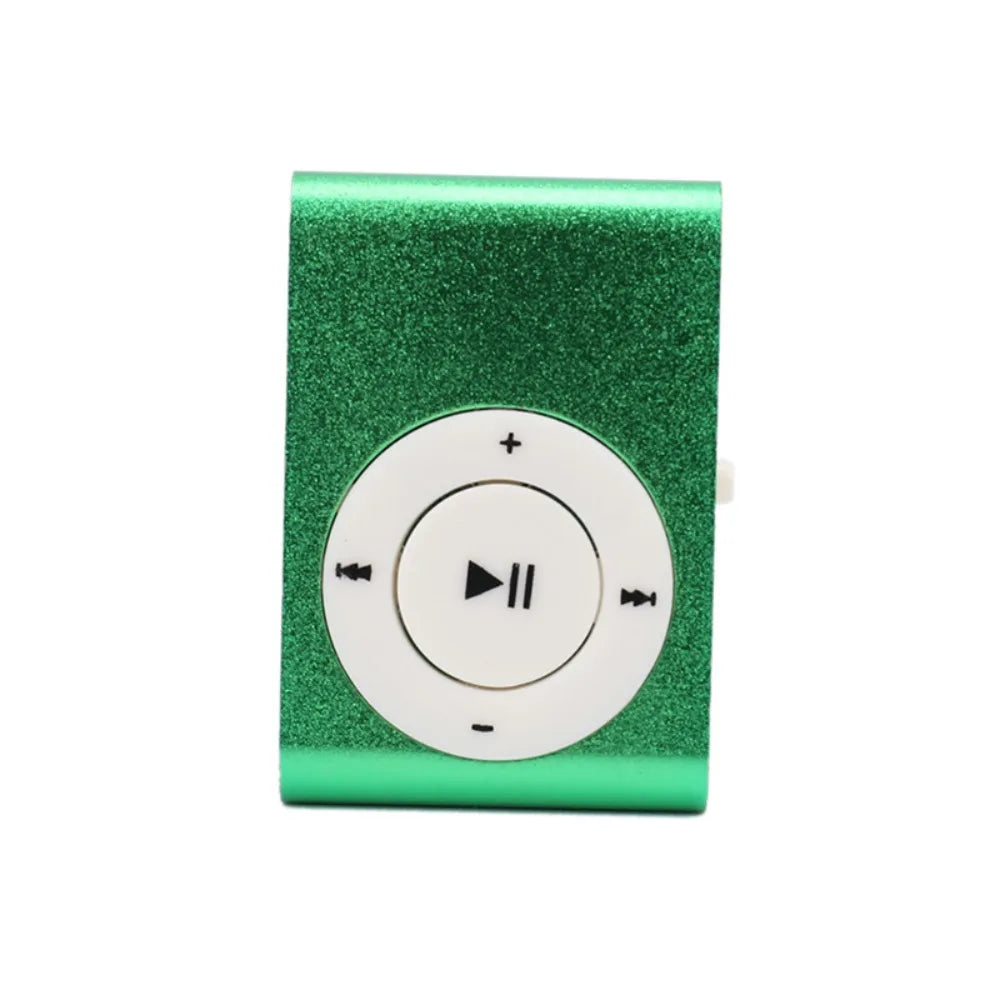 مشغل MP3 صغير جديد محمول يعمل بمنفذ USB، بتصميم أنيق ومشبك ملون، يدعم بطاقات الذاكرة الخارجية (TF).