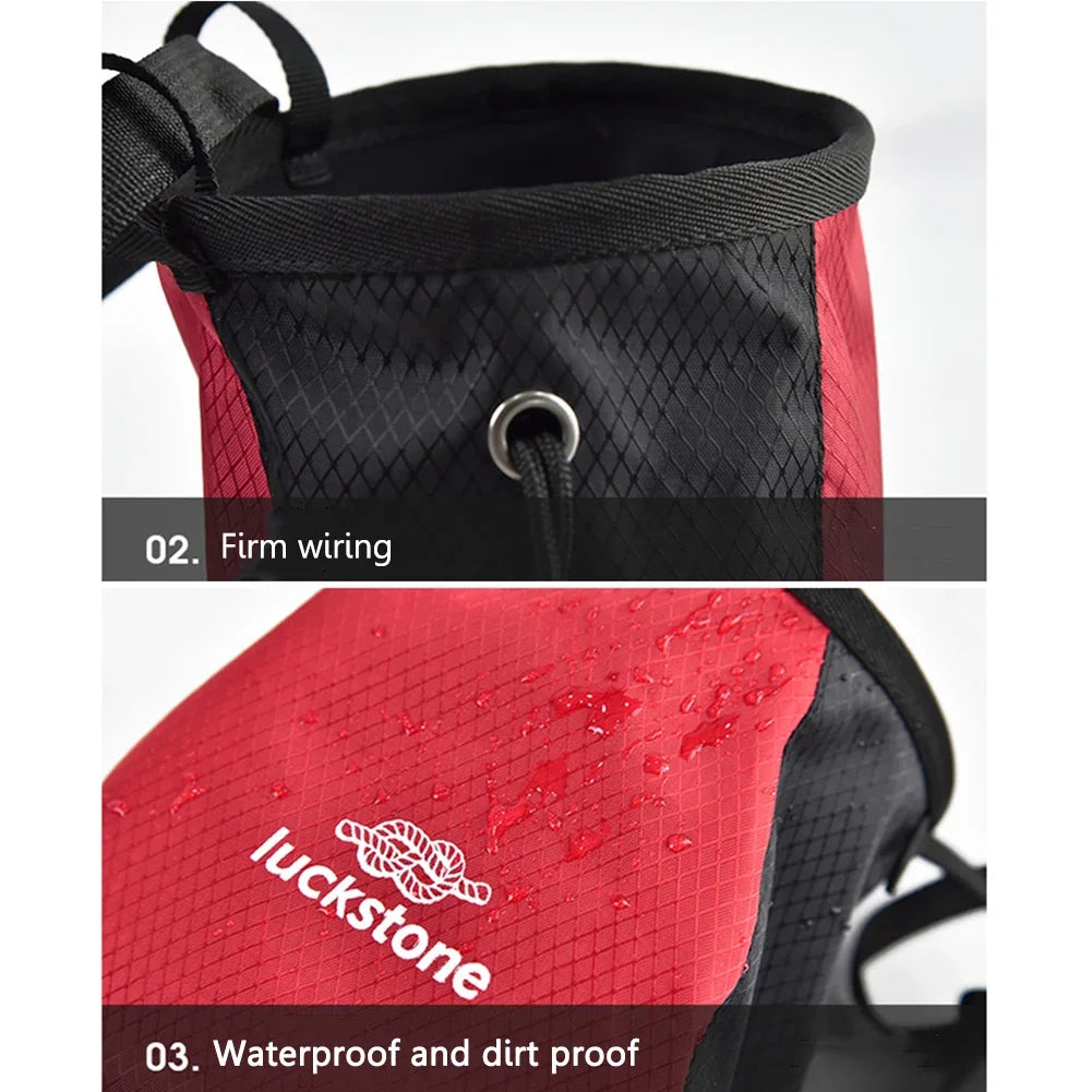 Magnesium Powder Bag Waterproof Polyester Chalk Bag Adjustable Storage Climbing Magnesium Powder Bag for Climbing Weightlifting