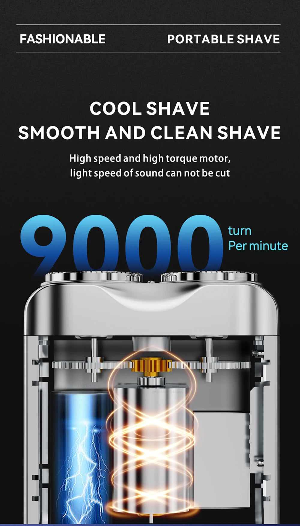 Electric Shaver for Men Mini Rechargeable Double Head Magnetic Beard Trimmer Waterproof Portable Facial Hair Razor
