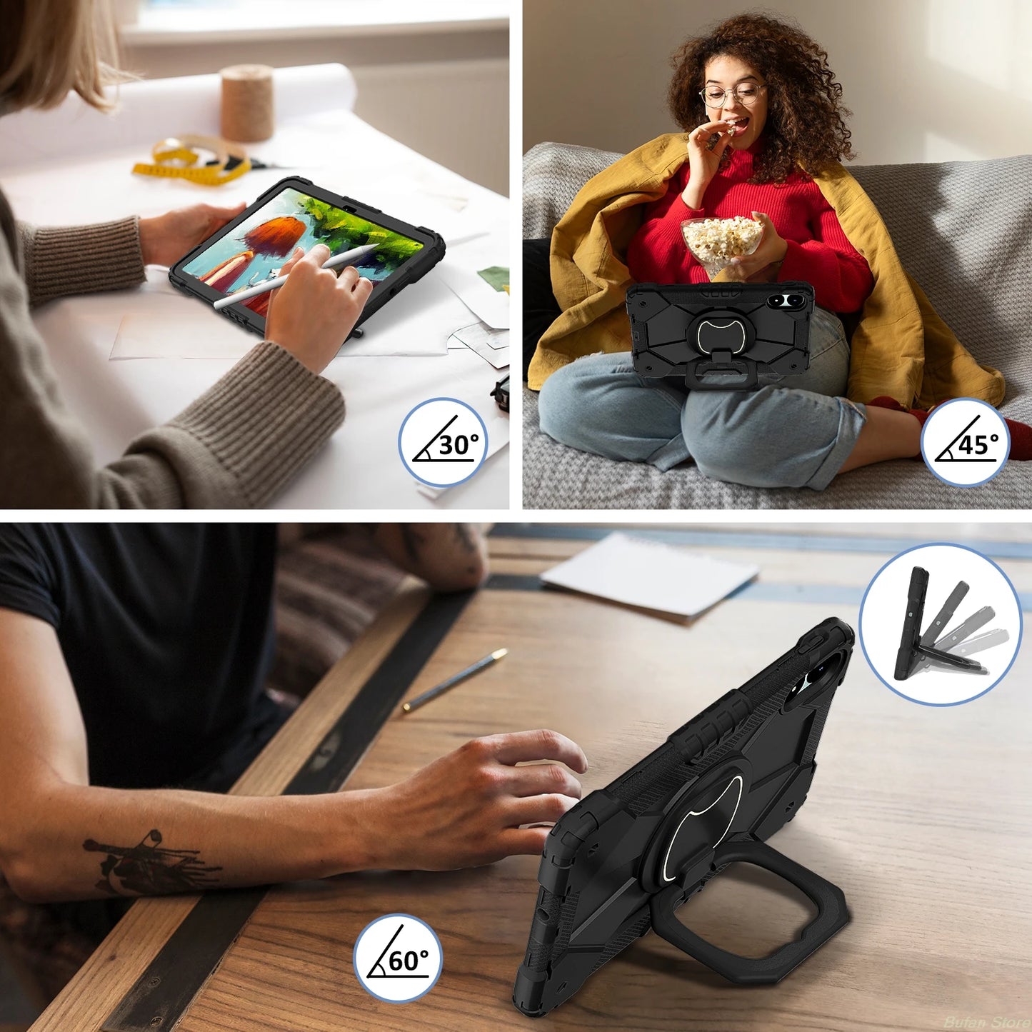 Kids Case For Redmi Pad Pro 12.1 inch 2024 5G Xiaomi Poco Pad 12.1 inch Generation tablet Stand Shockproof Cover pc tablet shell