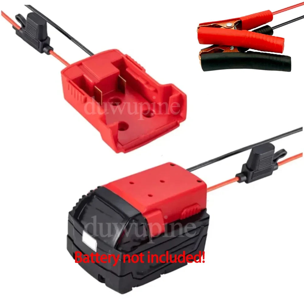 Igniter Jump Starter for Makita DeWalt Milwaukee 18V Battery Car Booster Cable with Fuse Automotive Emergency Power DIY Adapter