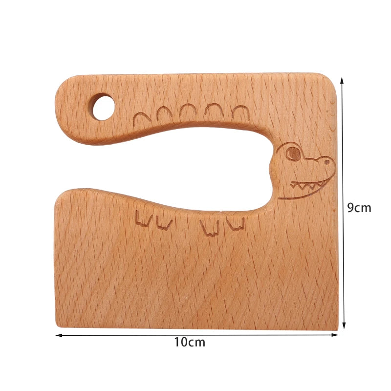 Wooden Montessori Knife Kids Cooking Toys Educational Safe Knives Cut Fruit Basic Toys & Life Skills Kitchen Tools For Toddlers