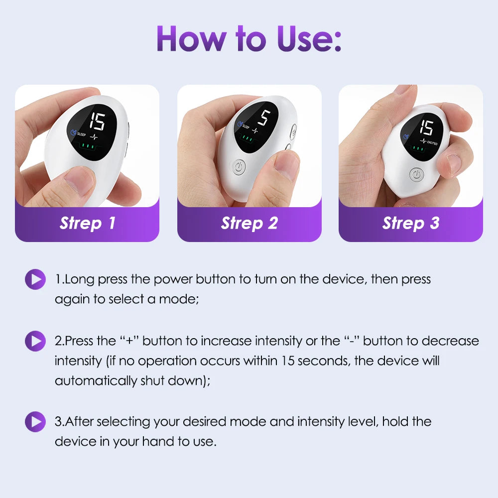 Handheld Sleep Device Mini Portable Sleep Aid Artifact Hypnosis Machine Help Sleep Smart EMS Pulse Stimulation USB Charging