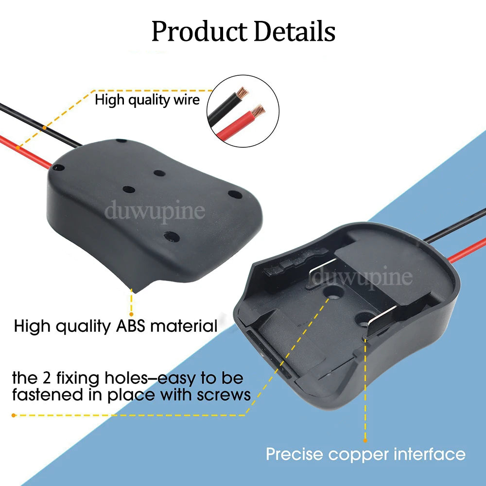 Igniter Jump Starter for Makita DeWalt Milwaukee 18V Battery Car Booster Cable with Fuse Automotive Emergency Power DIY Adapter