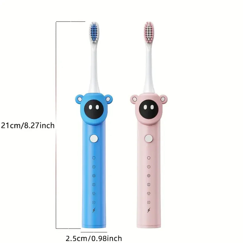 Children Sonic Electric Toothbrush Colorful Cartoon For Kids USB Rechargeable Soft Automatic Waterproof With Replacement Head