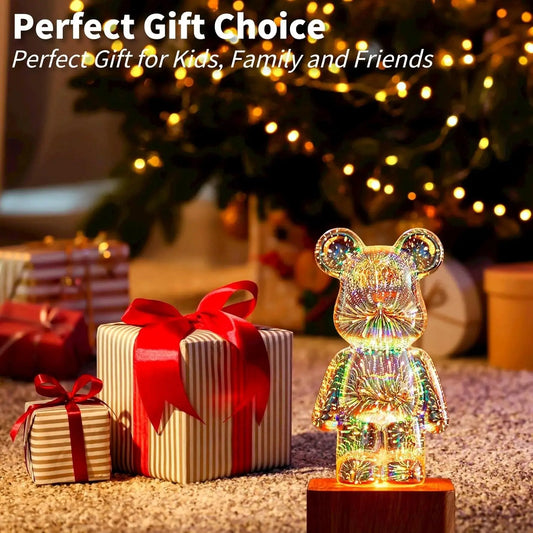 LED 3D Bear  Night Light USB Room Decoration Ambient Light Suitable for Children Room Bedroom Decoration