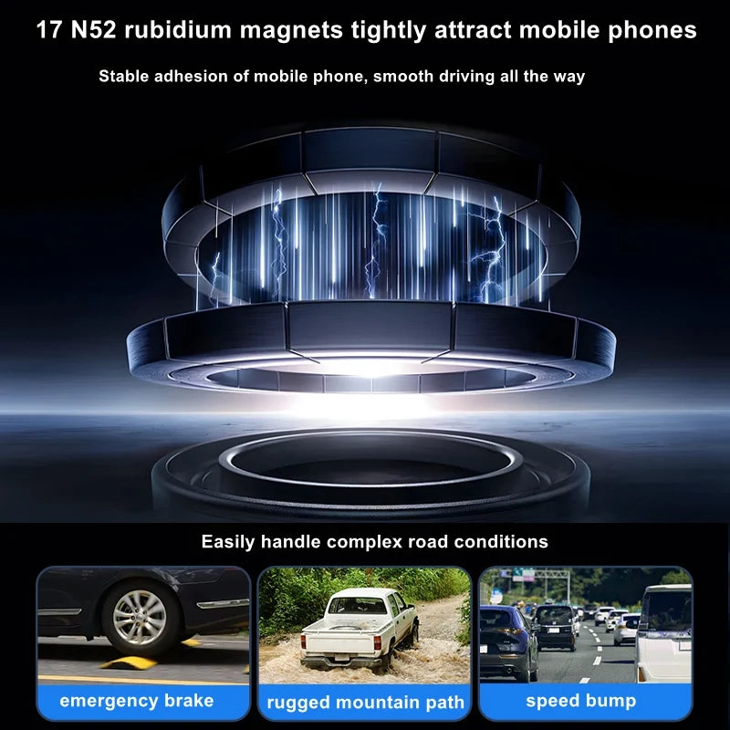 2026 New Magnetic Car Phone Mount,Bendable & Detachable Mount,Adjustable Angle ABS Magnetic Phone Holder,Dashboard Mount