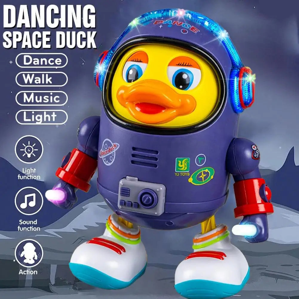 Baby Duck Toy Musical Interactive Toy Electric with Lights and Sounds Dancing Robot Space Elements for Infants Babies Kids Gifts