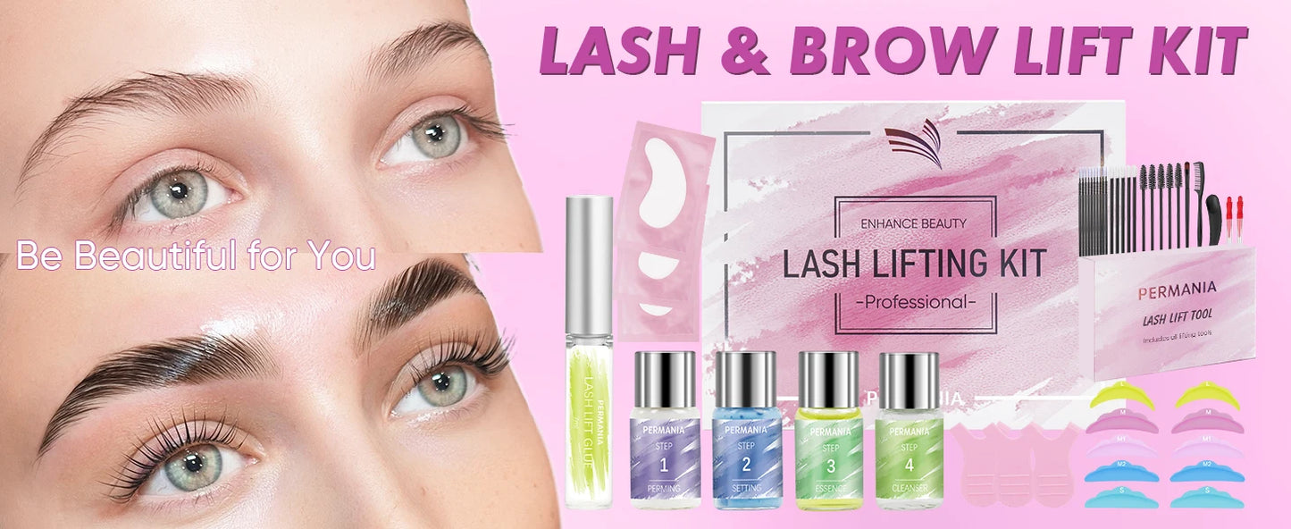 PERMANIA Eyebrow Lamination kit Lash Lift Kit Cruelty Free Eyebrow Perm Kit Includes All Tools & Accessories Eyelash Curlers