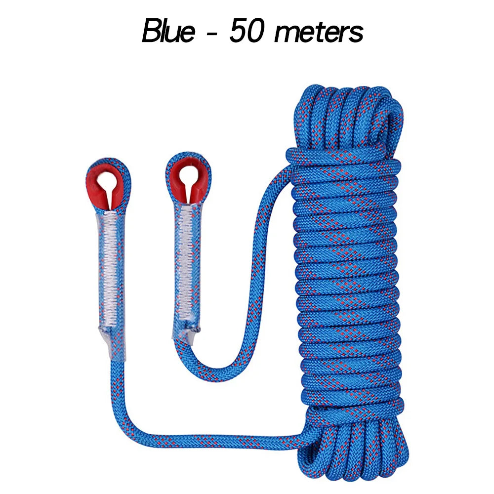 12mm 50m Outdoor Climbing Rope Escape Rescue Static Rope Rock Equipment Mountaineering Lifeline Emergency Survival Safety Gear