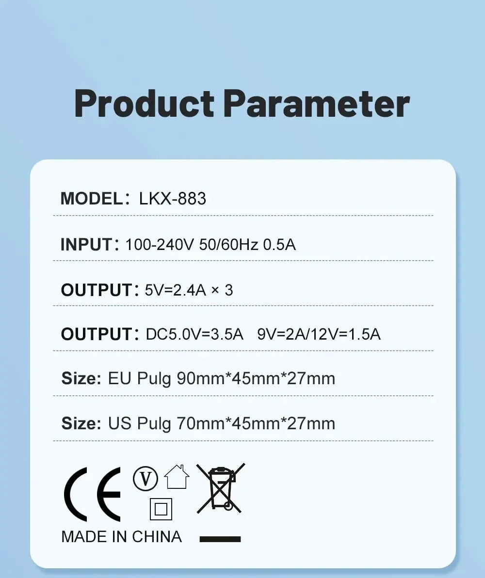 شاحن USB-C متعدد المنافذ بقدرة 60 واط، مزود بـ 4 منافذ، منها 3 منافذ USB PD، يدعم الشحن السريع، وشاحن جداري عالمي للسفر.