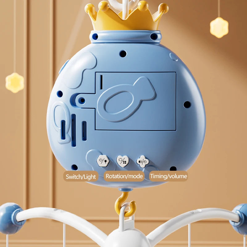 Baby Crib Bell Toys Musical Baby Crib Mobile with Lights Projection for 0-12Months Infants Crib Toys Bed Bell Toy Newborn Gifts