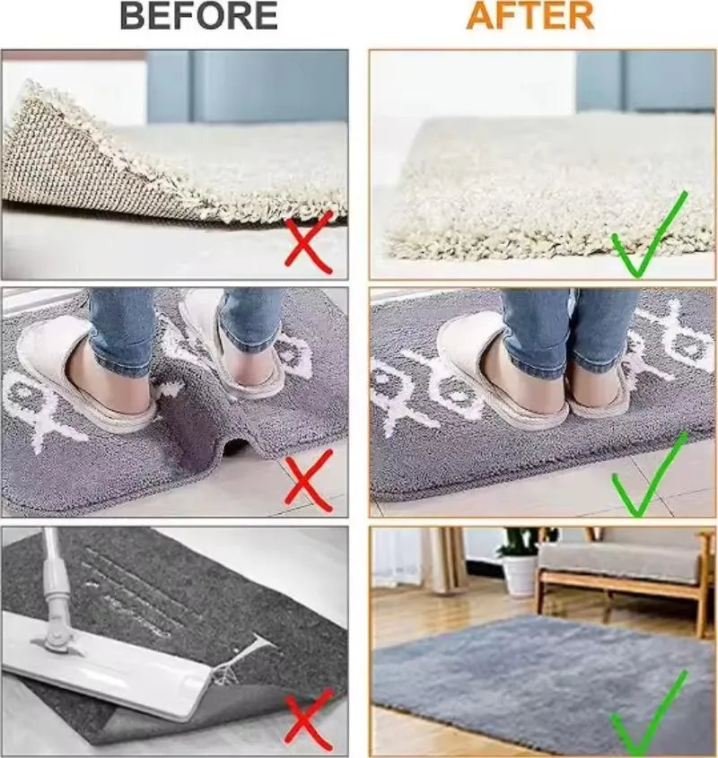 Wholesale Triangle Washable Reusable Rug Gripper Anti-skid Rubber Mat Non Slip Patch Tape for Tile Floors Carpets Corners Pad