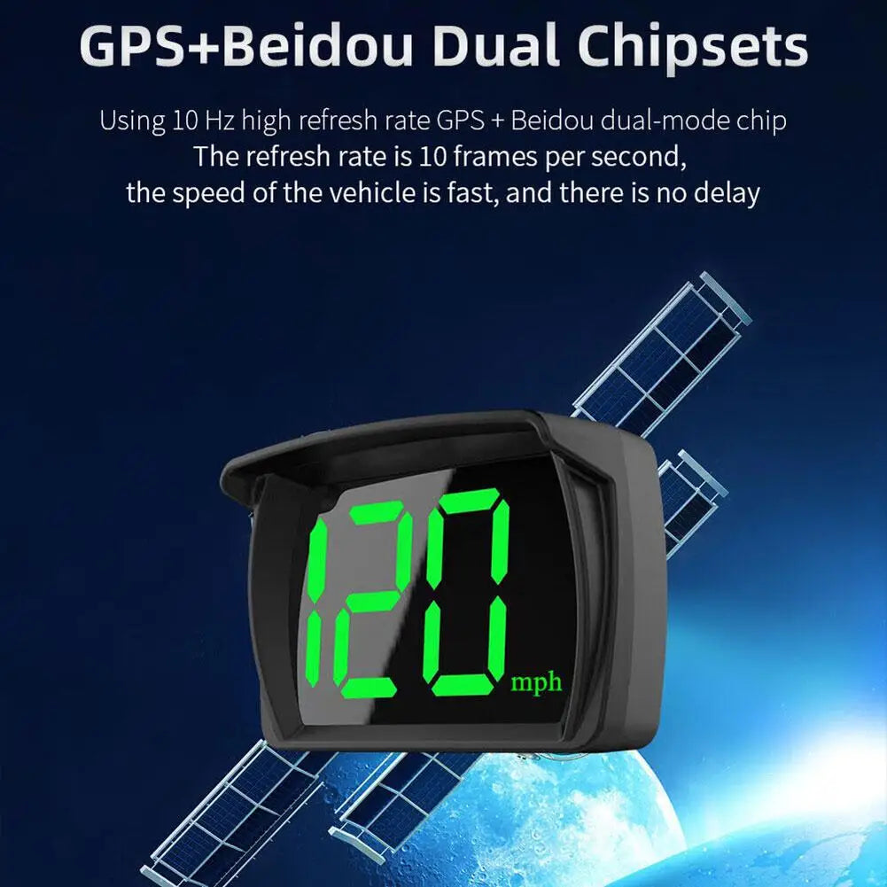 Car Head Up HUD Display GPS Speedometer Speed KMH Digital HUD GPS+Beidou Dual Chipsets For All Cars Trucks Electronics