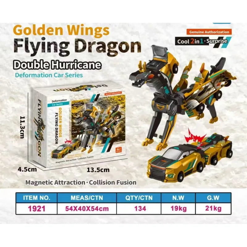 2 in 1 Collision Transforming Car Toy, Magnetic Cars Transform Fun - Cars with Collision Transformation Party Favors Gift