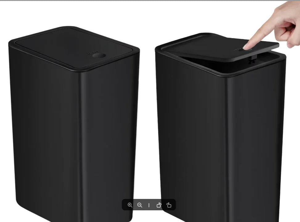 Bathroom Trash Can-10L Small Garbage Can with Press Top Lid for Toilet,Bedroom,Living Room – Plastic Wastebasket with Pop-up Lid