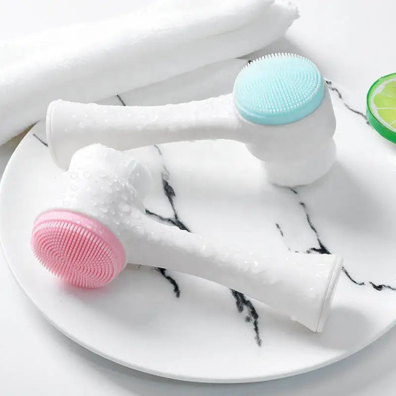 1/2pcs 2-In-1 Facial Silicone Cleansing Brush Facial Soft Silicone Brushes Care Massage Brush Portable Face Deep Cleansing Brush