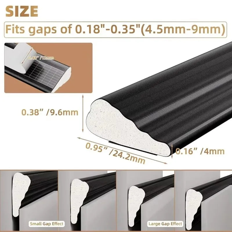 New 5/2M Acoustic Insulation Foam Window Weather Seal Strip for Sliding Door Windows Windproof Soundproof Cotton Seal Gap Filler