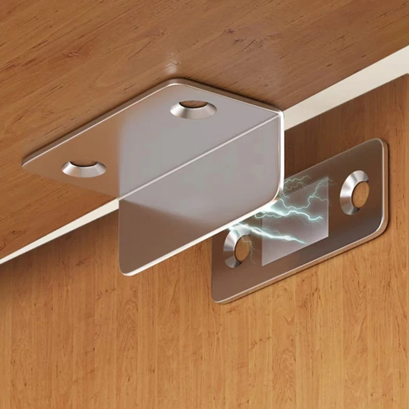 Cabinet Catches Stopper L-type Ultra Thin Door Strong Magnets Invisible No Nail Needed Adhesive Drawer Magnet Lock Closet Closer