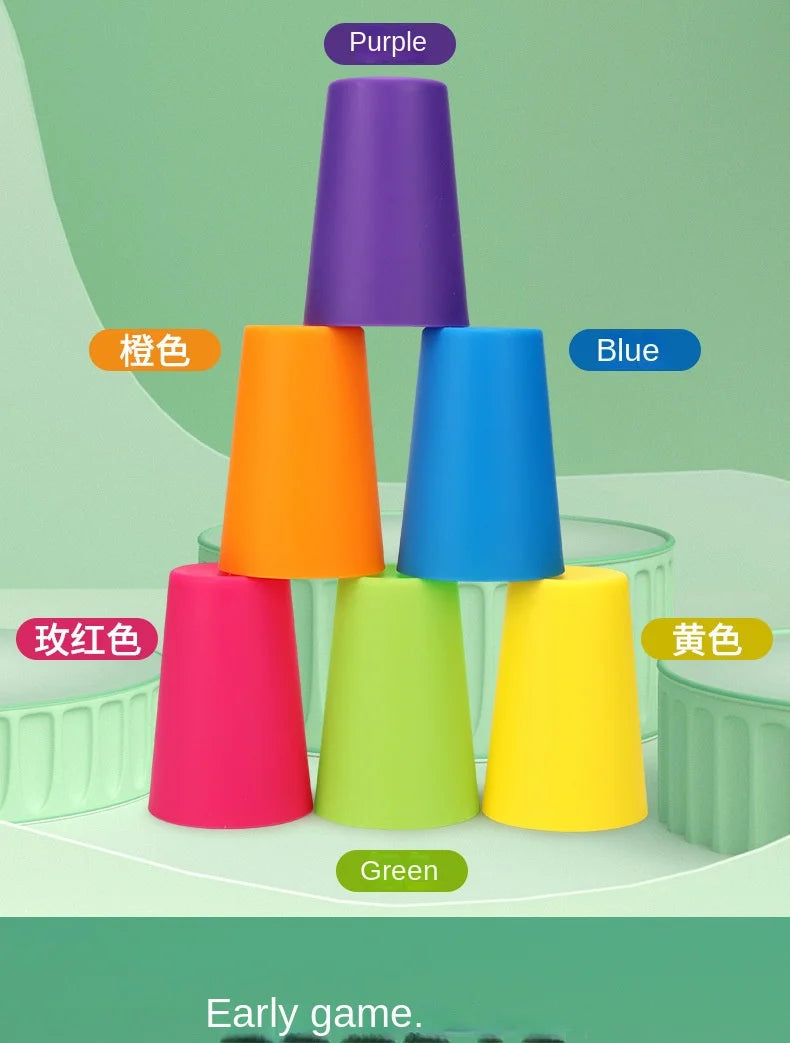 Kids Speed Training Toys Stack Cup Battle Table Game Indoor Family Party Game Toys Color Cognition Logic Training Classic Game