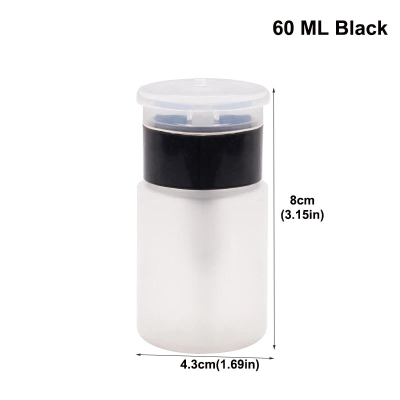 Empty Nail Art Polish Clean Bottle Clear Pump Dispenser Liquid UV Gel Polish Dirty Cleanser Remover Bottle Tools Pink Black