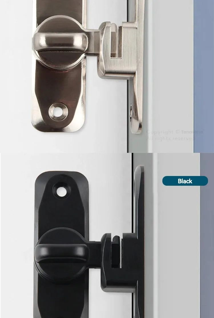 Hasp Latch Door Lock Anti-theft Buckle Latch Zinc Alloy Black Cabinet Locks Safety Lock Sliding Door Lock Door Bolts Hardware