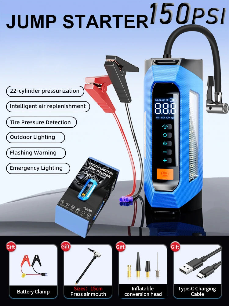 PSOOO 6000A Car Jump Starter 12V Car Battery Starter 100000mAh Portable Power Bank Booster Auto Starting Device Emergency Start