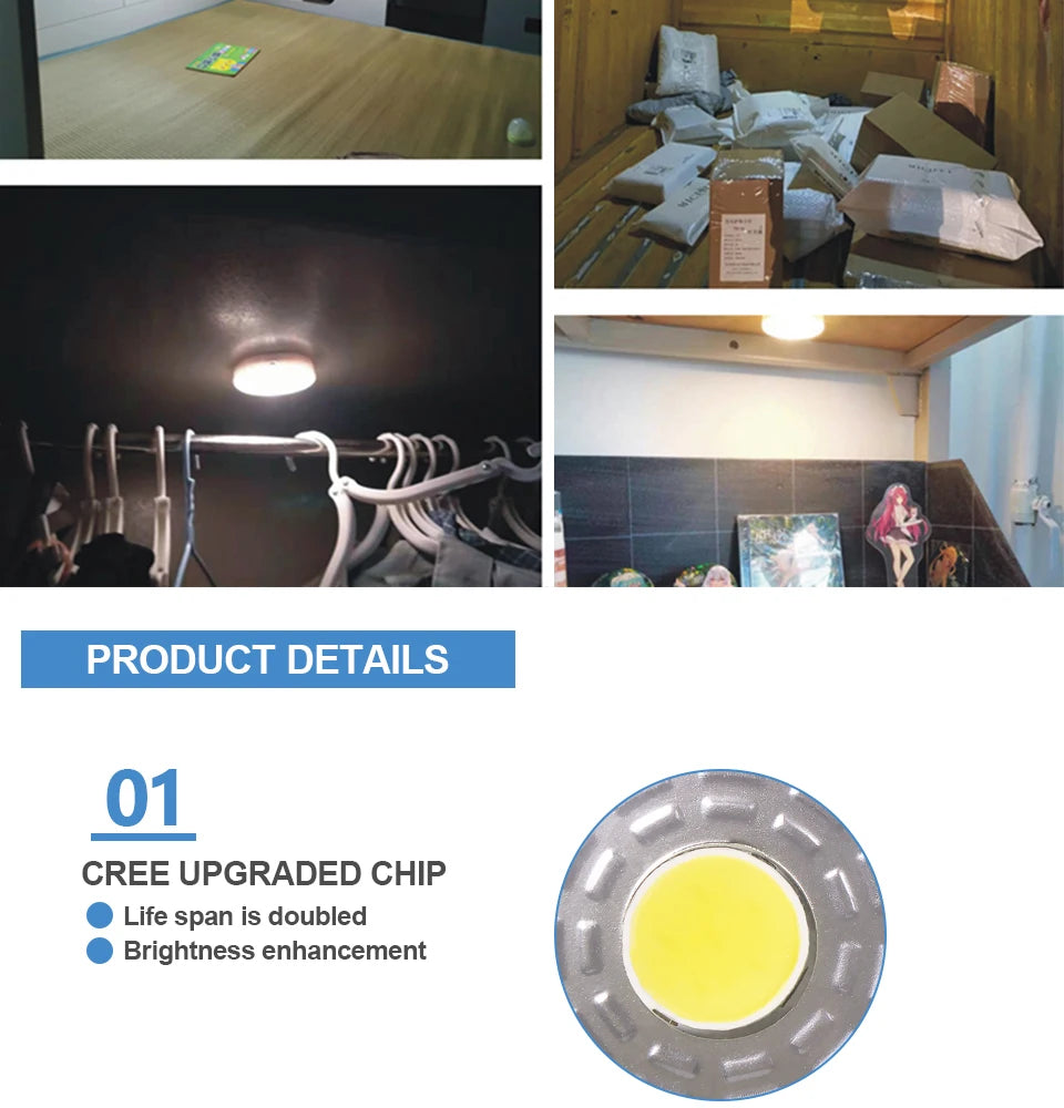 1/2/3/5 LED Night Light COB Touch Light Under Cabinet Led Wireless Wall Lamp Wardrobe Cupboard Drawer Closet for Bedroom Kitchen