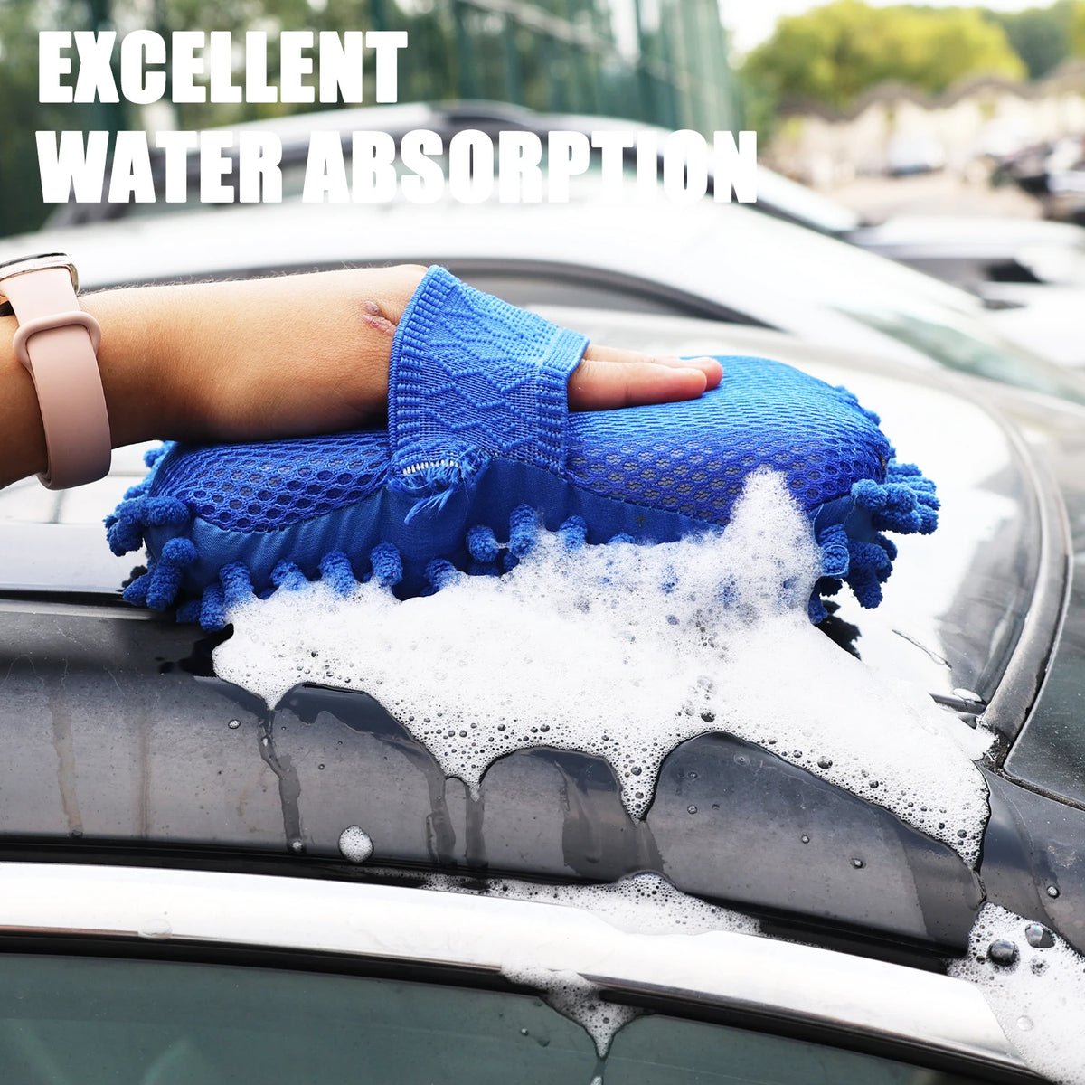 Auto Gloves Car Washing Accessories  Car Cleaning Brush Cleaner Tools Microfiber Cars Washer Sponge Cleaning Washing Towel