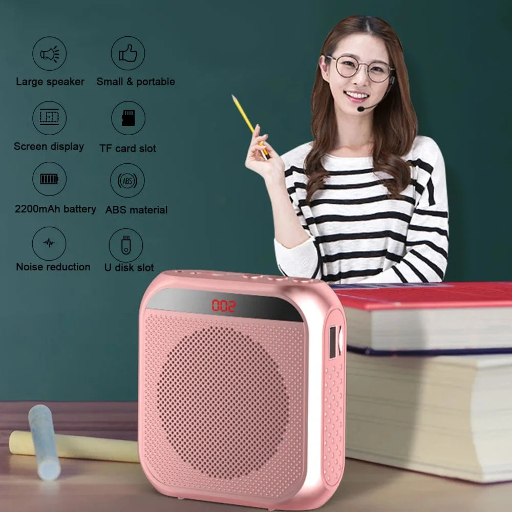 Portable Voice Amplifier Megaphone Mini Audio Speaker With Microphone Rechargeable Ultralight Loudspeaker For Teachers