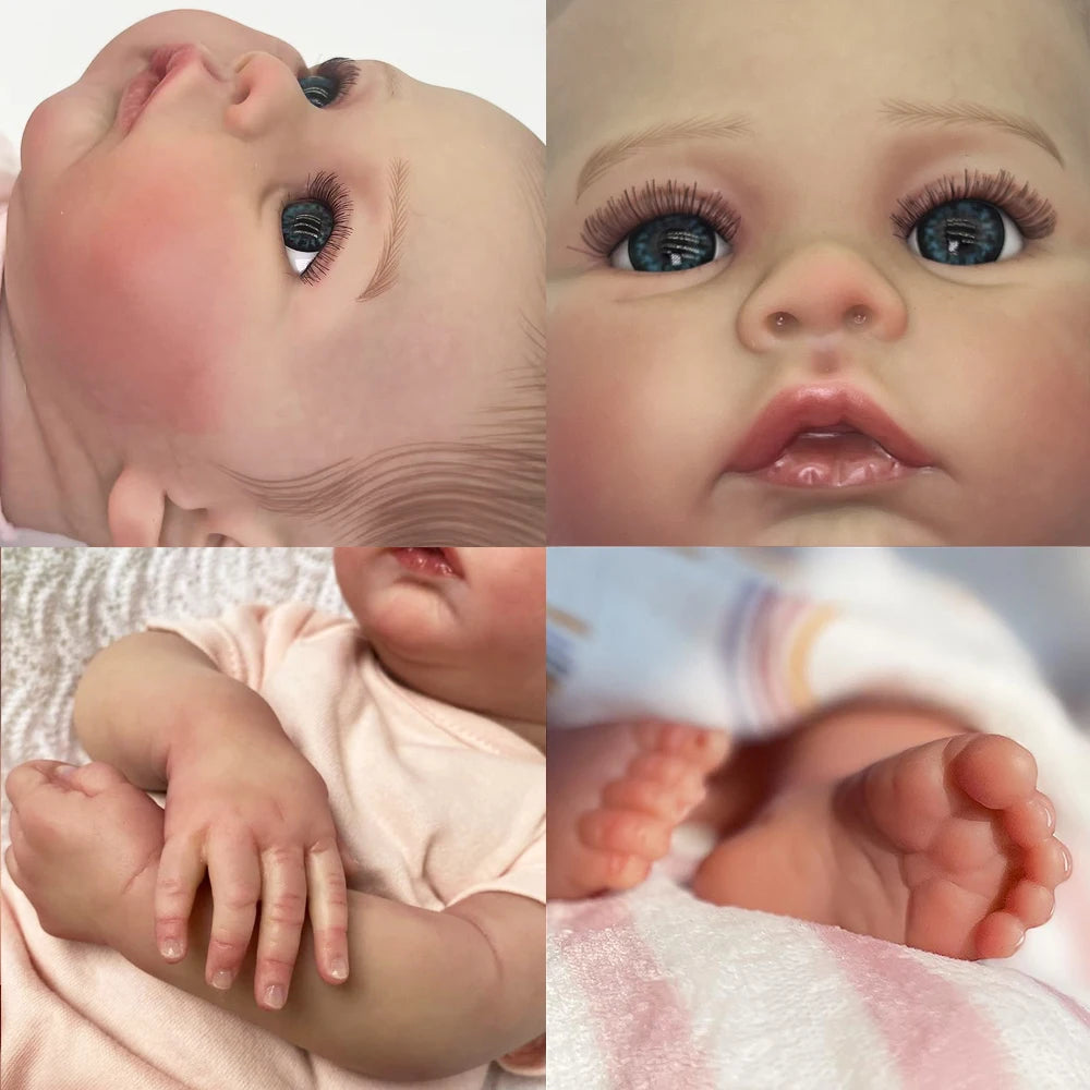 Baby Dolls Like Real Bebe Reborn Silicone Vinyl Full Body 45cm Realistic Newborn Girl Painted Babies Lifelike Doll Toy Gifts