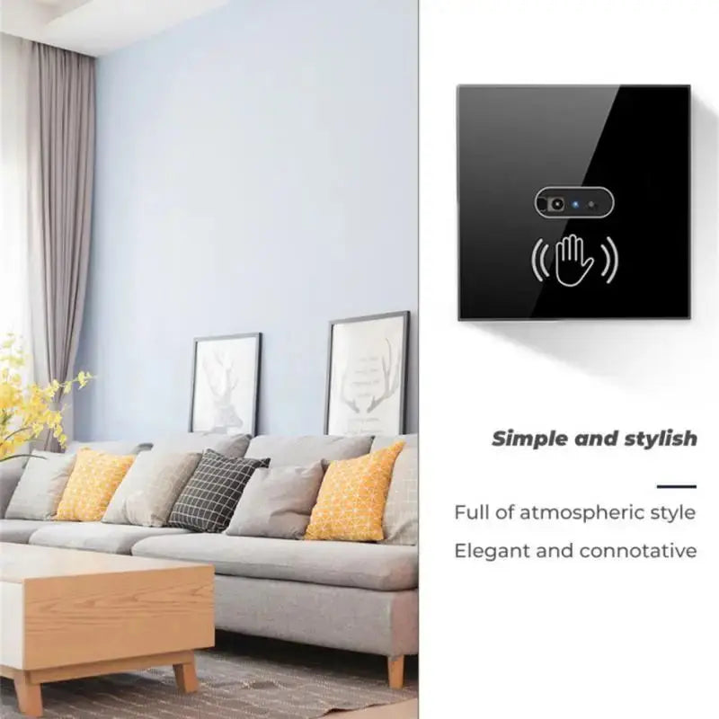 Wall Smart Light Switch Infrare IR Sensor No Need Touch EU Glass Screen Panel Electrical Power Auto On Off Lamp