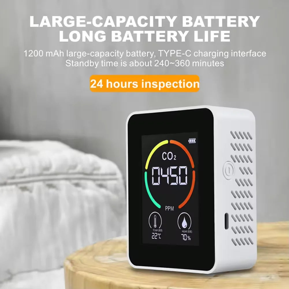 New Air Quality Detector Carbon Dioxide Detector Agricultural Production Greenhouse Gas Monitor Air Quality Tester CO2 Meter