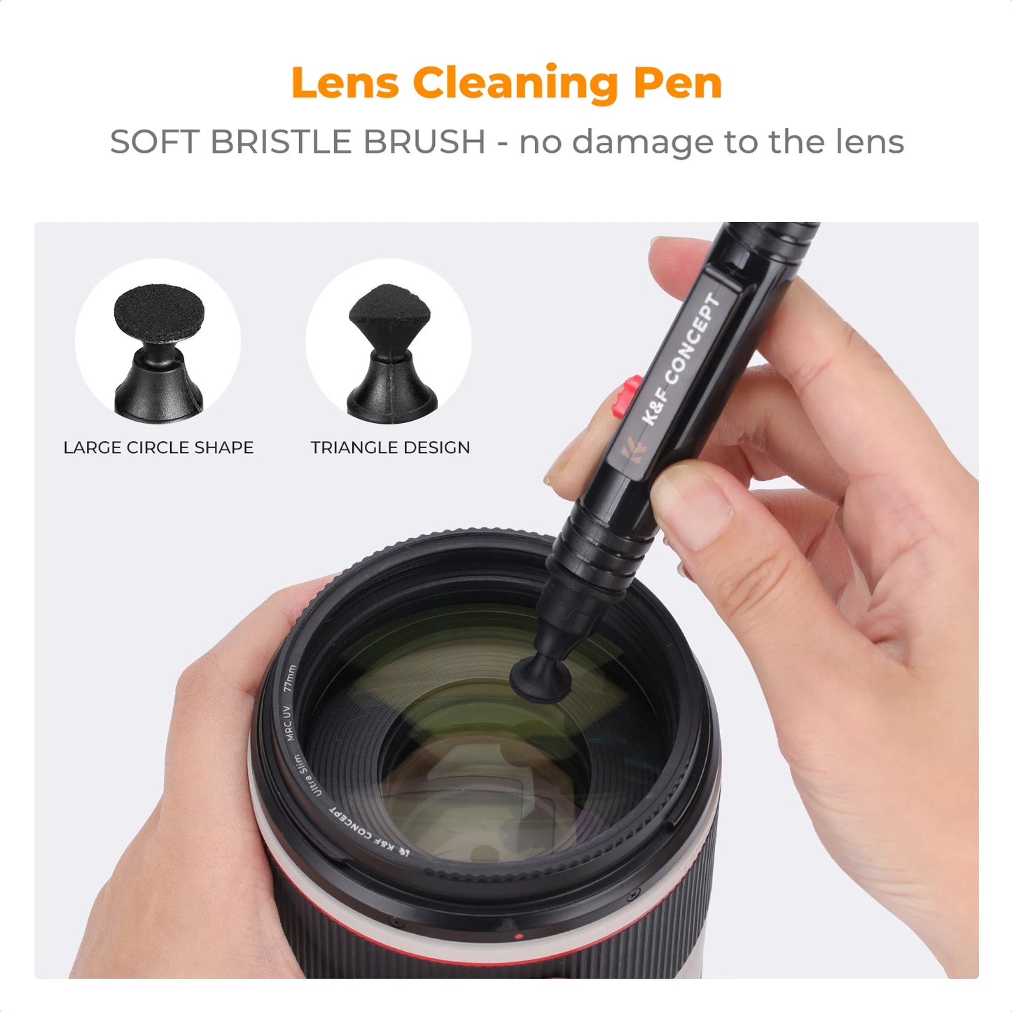K&F Concept Camera Lens Cleaning Kit with Camera Blower Glasses Wipes Cloth Cleaning Liquid Cleaning Pen for Camera Lens Phone