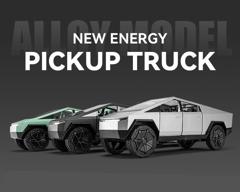 1/32 Cyber toy truck Pickup Alloy Car Truck Model Diecasts Metal Off-road Vehicles Model Simulation Sound Light Kids Toys Gift